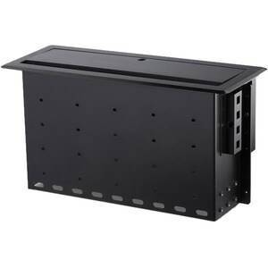 StarTech.com BOX4MODULE. Typ: Kabelgehäuse, Zweck: Tisch/Bank, Produktfarbe: Schwarz. Breite: 318 mm, Tiefe: 165 mm, Höhe: