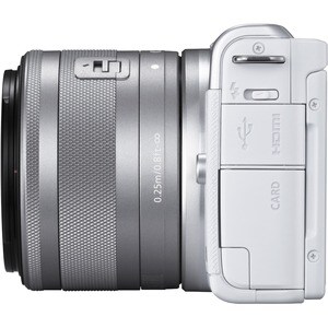 Canon EOS M200 24,1 Megapixel Spiegellose Kamera mit Objektiv - 15 mm - 45 mm Brennweite - Weiß - Autofokus - 7,6 cm (3 Zo