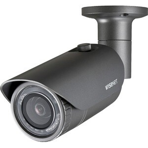 Wisenet HCO-7030R 4 Megapixel HD Surveillance Camera - Bullet - Dark Gray - 98.43 ft - 2560 x 1440 Fixed Lens - CMOS - Boa