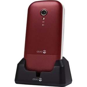 Téléphone portable standard Doro 2404 - 2G - Écran 6,1 cm (2,4") Active Matrix TFT LCD 320 x 240 - 16 Mo RAM - Rouge, Blan
