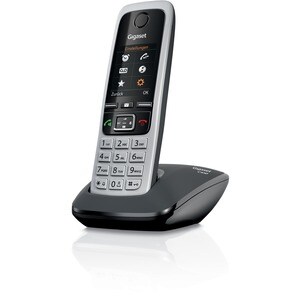 Gigaset C430 DECT Cordless Phone - Black, Grey - Cordless - Corded - 1 x Phone Line - 1 x Handset - 1 Simultaneous Calls -