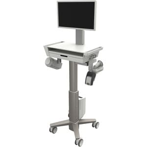 Ergotron CareFit Slim 2.0 LCD Medical Cart - 20 lb Capacity - 3 Casters - 4" Caster Size - Aluminum - 18" Width x 16.7" De