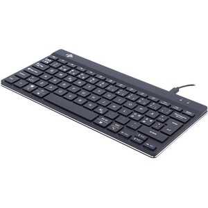 R-Go Compact Break Keyboard - Cable Connectivity - USB Type C Interface - English (UK) - QWERTY Layout - Black - Windows, 