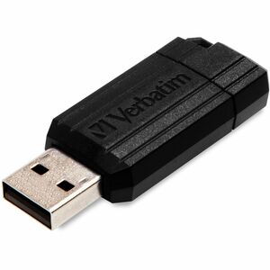 64GB PinStripe USB Flash Drive - Business 10pk - Black - 64 GB - USB 2.0 - Black - 10 / Pack