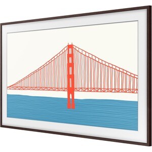 Samsung (2021) 50" The Frame Customizable Bezel - Modern Brown - 44.39" x 25.60" Frame Size - Rectangle - Landscape - Magn