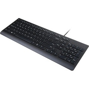 Lenovo Essential Wired Keyboard (Black) - US English 103P - Cable Connectivity - USB Type A Interface - Function Hot Key(s