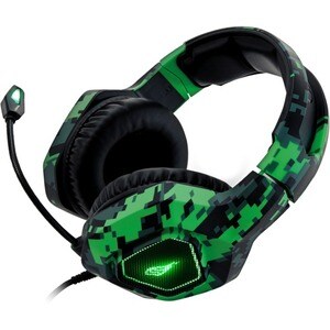 SUREFIRE Skirmish Wired Over-the-ear Stereo Gaming Headset - Green Camouflage - Binaural - Ear-cup - 32 Ohm - 20 Hz to 20 