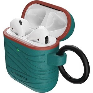 LifeProof Carrying Case Apple AirPods - Down Under (Green/Orange) - Recycled Plastic Body - Carabiner Clip - 78.2 mm Heigh