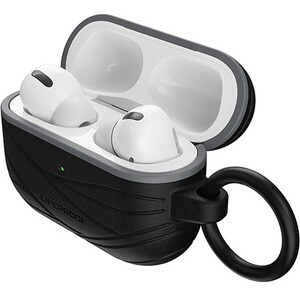 LifeProof Carrying Case Apple AirPods Pro - Pavement (Black/Gray) - Recycled Plastic Body - Carabiner Clip - 49.3 mm Heigh
