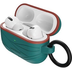 LifeProof Carrying Case Apple AirPods Pro - Down Under (Green/Orange) - Recycled Plastic Body - Carabiner Clip - 49.3 mm H