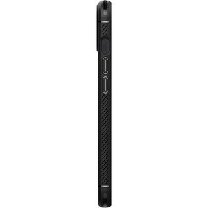 Spigen Rugged Armor Rugged Case for Apple iPhone 13 Smartphone - Textured - Matte Black - Carbon Fiber, Glossy - Thermopla