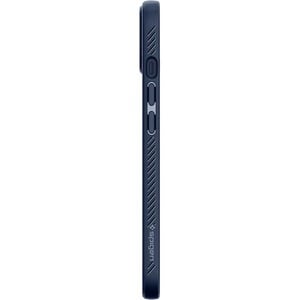 Spigen Liquid Air Case for Apple iPhone 13 Smartphone - Geometric Pattern - Navy Blue - OEM - Matte - Shock Absorbing, Dro