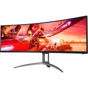 AOC AGON AG493UCX2 49" Class Dual Quad HD (DQHD) Curved Screen Gaming LCD Monitor - 32:9 - Textured Black - 124 cm (48.8")