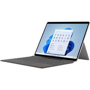 Microsoft Signature Keyboard/Cover Case for 13" Microsoft Surface Pro 8, Surface Pro X Tablet - Platinum - Alcantara Exter