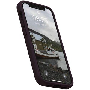 Njord Hülle für Apple iPhone 12 mini Smartphone - Aubergine - Glatt - Sturzsicher - Lachsleder, MicroFiber