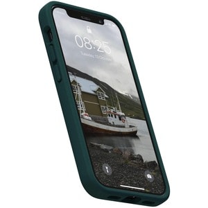 Njord Hülle für Apple iPhone 12 mini Smartphone - Dunkelgrün - Glatt - Sturzsicher - Lachsleder, MicroFiber