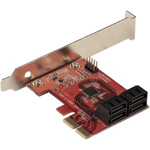 StarTech.com SATA PCIe Card, 4 Port PCIe SATA Expansion Card, 6Gbps, Stacked Connectors, Non-RAID, PCI Express to SATA Con