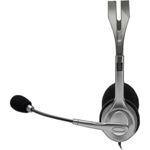 Logitech 有线 头戴式 立体声 耳机 - 黑 - 双声道 - 耳罩 - 32 欧姆 - 20 Hz 到 20 kHz - 235 cm 线缆 - 降噪, 双向 麦克风 - 迷你手机（3.5毫米）