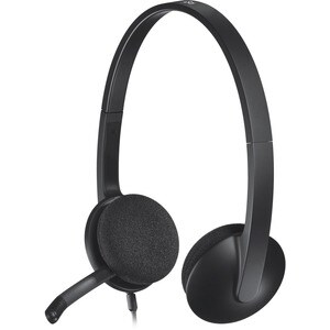 Logitech 有线 头戴式 立体声 耳机 - 双声道 - 耳罩 - 22 欧姆 - 20 Hz 到 20 kHz - 179.8 cm 线缆 - 降噪, 降噪, 双向 麦克风 - A 型 USB