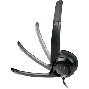 Logitech 有线 头戴式 立体声 耳机 - 黑 - 双声道 - 耳罩 - 32 欧姆 - 20 Hz 到 20 kHz - 232.9 cm 线缆 - 双向, 降噪 麦克风 - A 型 USB