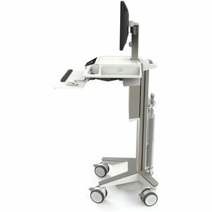 Ergotron CareFit Medical Trolley - TAA Compliant - 1 Drawer - 17.01 kg Capacity - 4 Casters - White, Warm Grey - 68.6 cm (