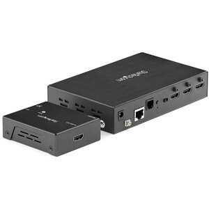 StarTech.com HDMI Extender over CAT6/5e with 3 Port Video Switch 4k 30Hz/115ft, 4K HDMI Switch Box, Video over HDBaseT wit