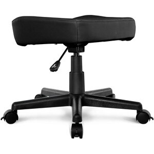 AKRACING Foot Stool - Black PU Leather, High Density Foam (HDF) Seat - Black Frame - 5-star Base