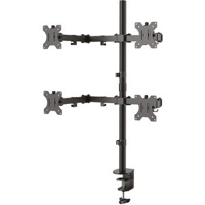 Neomounts Desk Mount for Monitor, Flat Panel Display - Black - Height Adjustable - 4 Display(s) Supported - 33 cm to 81.3 