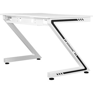 AKRACING Sierra Gaming Desk - Powder Coated Rectangle Top - Z-shaped Base - White