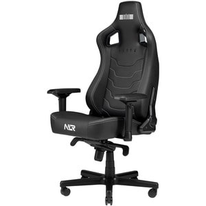 Next Level Racing Elite Gaming Chair Black Leather Edition - For Game - Leather, Aluminum, Suede, PU Leather - Black