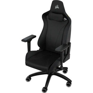 Corsair TC200 Gaming Chair - Soft Fabric - Black/Black - For Gaming - Fabric, Steel, Foam, Memory Foam - Black