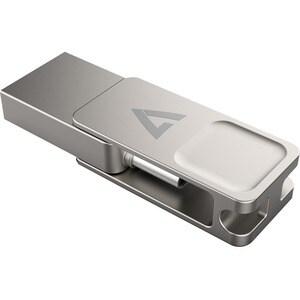 128GB TYPE-C+USB 3.2GEN1 SILVER USB A FLASH DRIVE + TYPE-C