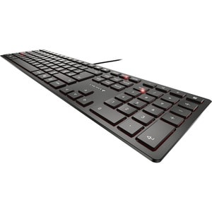 CHERRY KC 6000 SLIM Keyboard - Cable Connectivity - USB Interface - English (US) - QWERTZ Layout - Black - SX Keyswitch - 