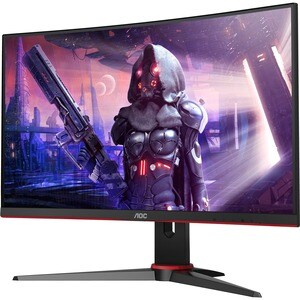 AOC C24G2AE 24" Class Full HD Curved Screen Gaming LCD Monitor - 16:9 - Black Red - 59.9 cm (23.6") Viewable - Vertical Al