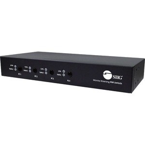 SIIG 4-Port Roaming KM Switch w/USB 2.0 Hub - 4-Port Roaming KM Switch, Allows you to share a set of Keyboard, Mouse, Audi