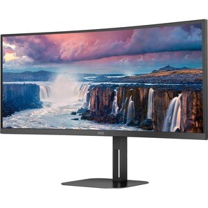 AOC CU34V5C 34" Class UW-QHD Curved Screen LCD Monitor - 21:9 - Matte Black - 86.4 cm (34") Viewable - Vertical Alignment 