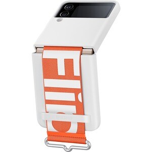 SAMSUNG SILICONE COVER WITH STRAP FLIP4 WHITE