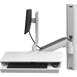 Ergotron CareFit Mounting Arm for Monitor, Mouse, Keyboard, LCD Display - White - Height Adjustable - 68.6 cm (27") Screen