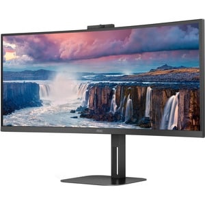 AOC CU34V5CW/BK 34" Class Webcam UW-QHD Ecrã curvo Monitor LCD - 21:9 - 86,4 cm (34") Viewable - Alinhamento vertical (VA)