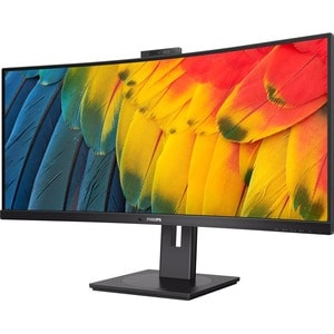 Philips 34B1U5600CH 34" Class Webcam UW-QHD Curved Screen LCD Monitor - 21:9 - Textured Black - 86.4 cm (34") Viewable - V