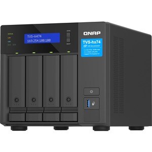 QNAP TVS-h474-PT-8G 4 x Gesamtzahl Einschübe SAN/NAS-Speichersystem - 5 GB Größe Flash-Speicher - Intel Pentium Gold G7400