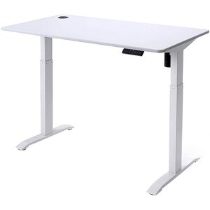 Urban Factory ERGO Standing Desk - White Rectangle Top - White Base - Height Adjustable x 1180 mm Table Top Width x 600 mm