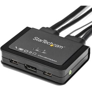 StarTech.com KVM Switchbox - 2 Computer(s) - 3840 x 2160 - 4 x USB - 3 x DisplayPort - Desktop