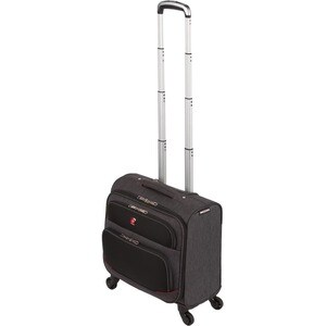 SwissGear SWA5975422146 Travel/Luggage Case (Roller) for 16" Notebook - Heather Gray, Black - Polyester Body - Handle - 16