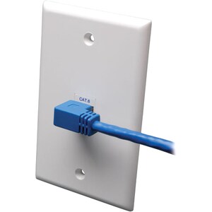 Tripp Lite N204-003-BL-RA Rechtwinkliges, anvulkanisiertes Cat6-Gigabit-UTP-Ethernet-Kabel (RJ45 rechts abgewinkelter Stec