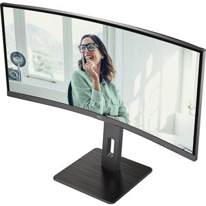 AOC CU34P3CV 34" Class UW-QHD Curved Screen LCD Monitor - 21:9 - Textured Black - 86.4 cm (34") Viewable - Vertical Alignm