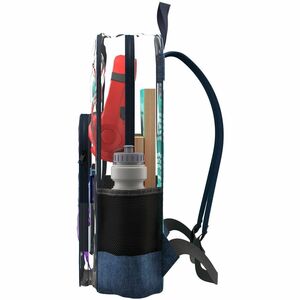 Extreme Clear Backpack w/2 Compartments (See-Through Backpack) - Vinyl Body - Shoulder Strap, Handle