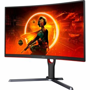 AOC CQ27G3Z 27" Class WQHD Curved Screen Gaming LED Monitor - 16:9 - Black, Red - 27" Viewable - Vertical Alignment (VA) -