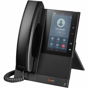 Poly CCX 505 IP Phone - Corded - Corded/Cordless - Wi-Fi, Bluetooth - Desktop, Wall Mountable - Black - 24 x Total Line - 