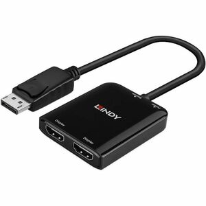 LINDY Signalverteiler - Acrylnitril-Butadien-Styrol (ABS) - Schwarz - 3840 x 2160 - DisplayPort - 2 x HDMI Aus - USB